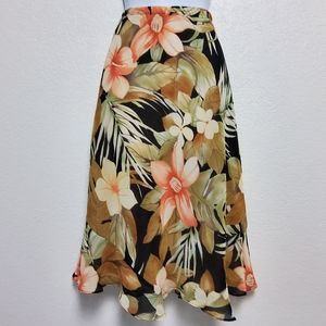 Notations Floral Print A-Line Skirt